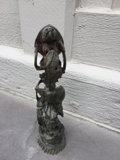 Asian Hand Carved Sculpture Authentic Wood Carving