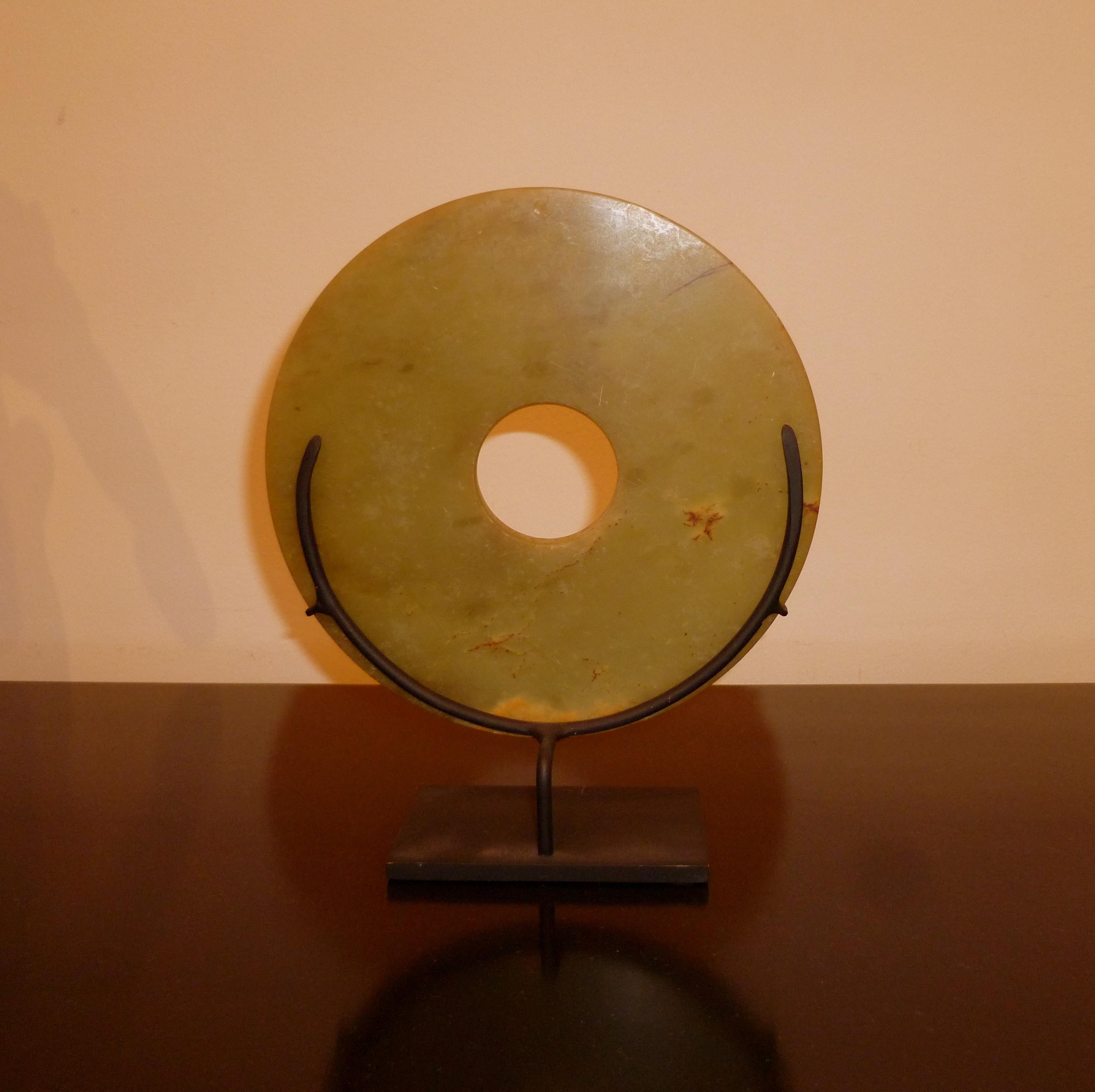 Chinese Asian Hard Stone Disc For Sale
