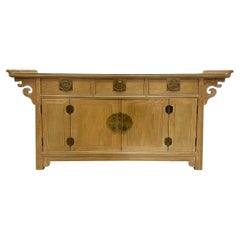 Asian Hollywood Regency Cerused Oak Cabinet, Century Furniture