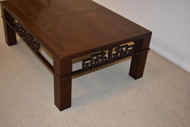 Asian Influence Walnut Coffee Table by Baker Furniture For Sale at 1stDibs