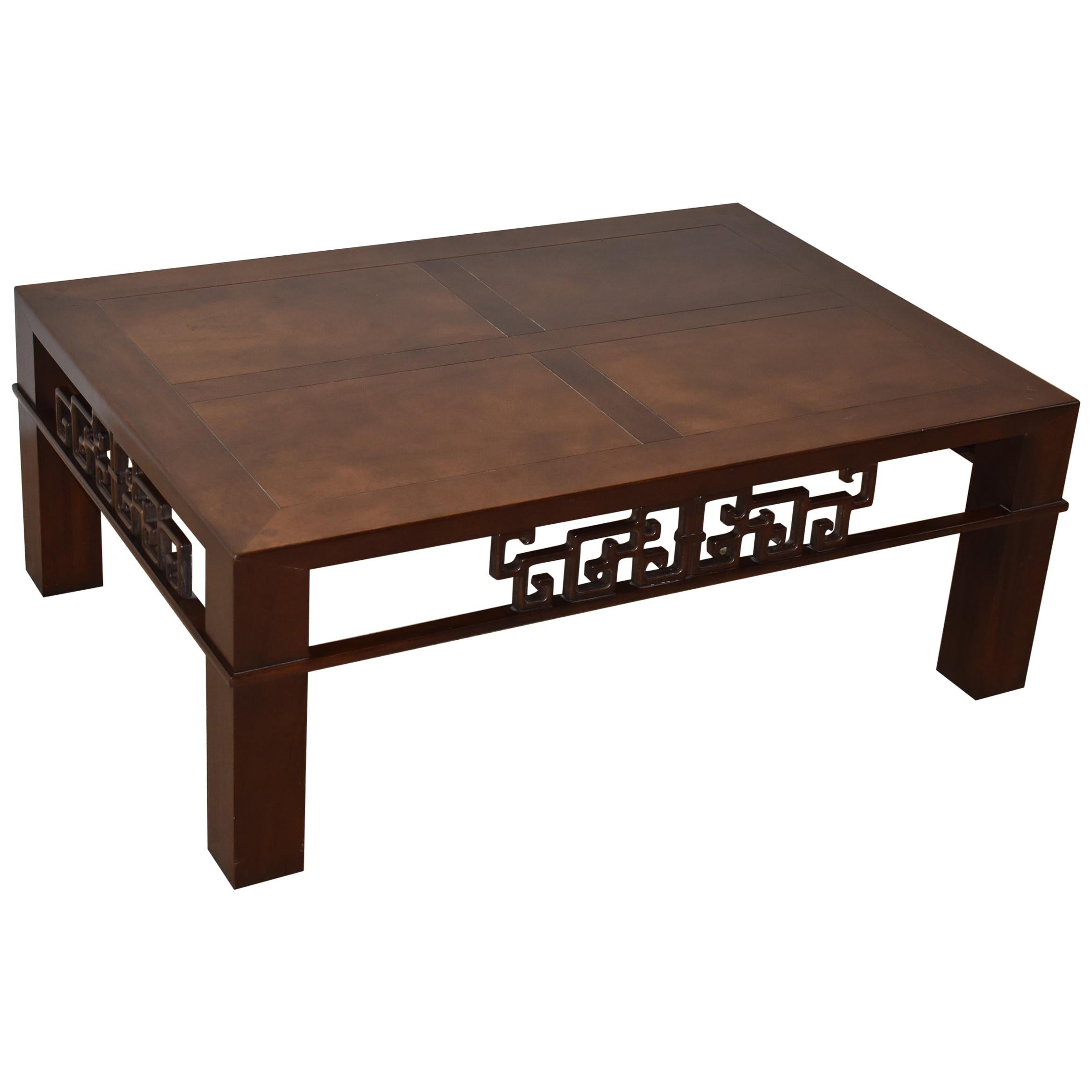 Asian Influence Walnut Coffee Table by Baker Furniture For Sale