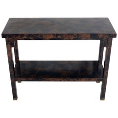 Vintage Asian Influenced Console Table with Oil Spot Finish
