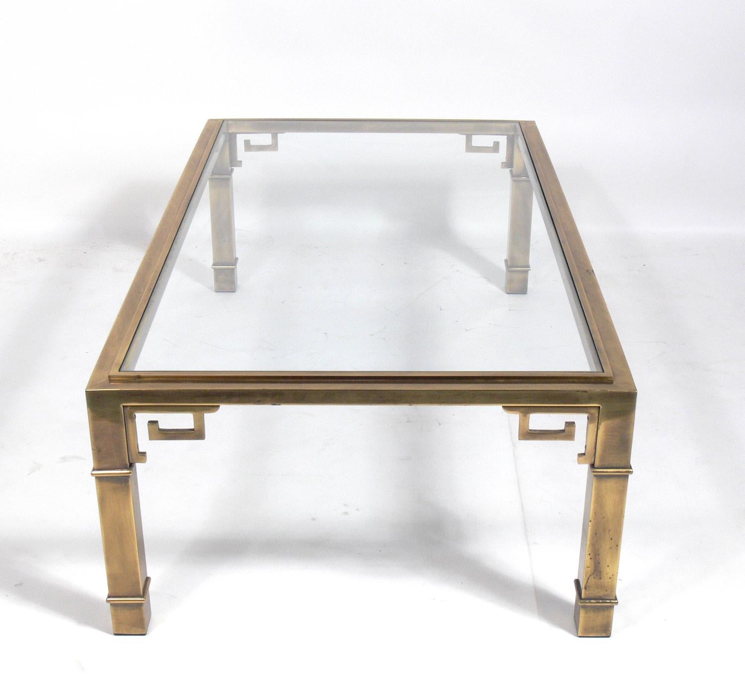 Chinoiserie Asian Influenced Mastercraft Brass Coffee Table