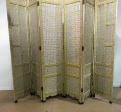 Paint Decorated 6 Panel Chinese Dressing Screen Room Divider Manner James Mont
