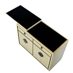 Asian Inspired Art Deco Pickled Bar Cart or Server by Hickory Manufacturing
