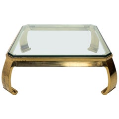 Asian Inspired Brass Coffee Table by Karl Springer