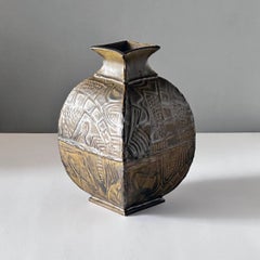 Asian-Inspired Brutalist 1960s Slab-Built Studio Pottery
