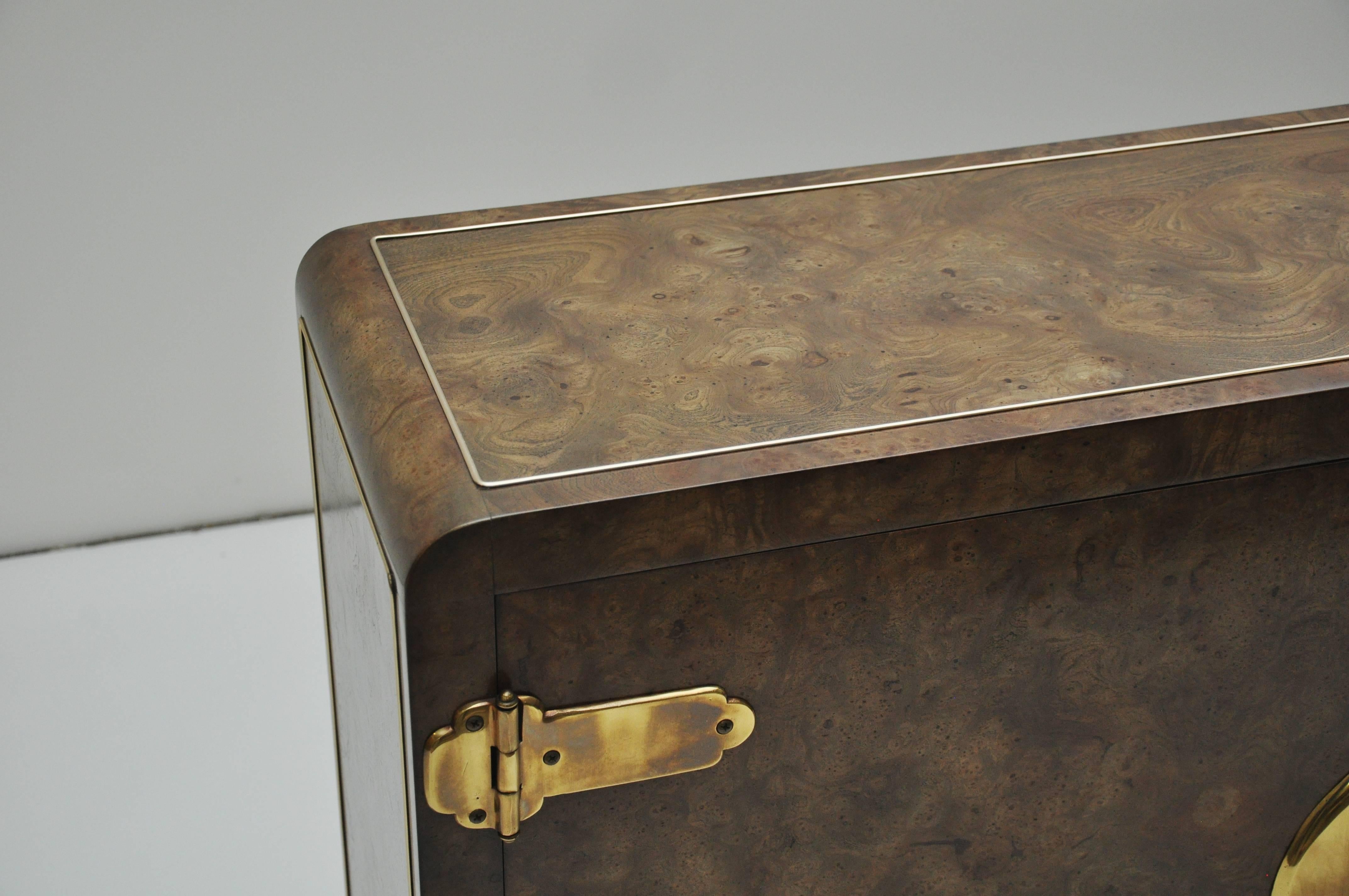 20th Century Asian Inspired Burled Wood Credenza