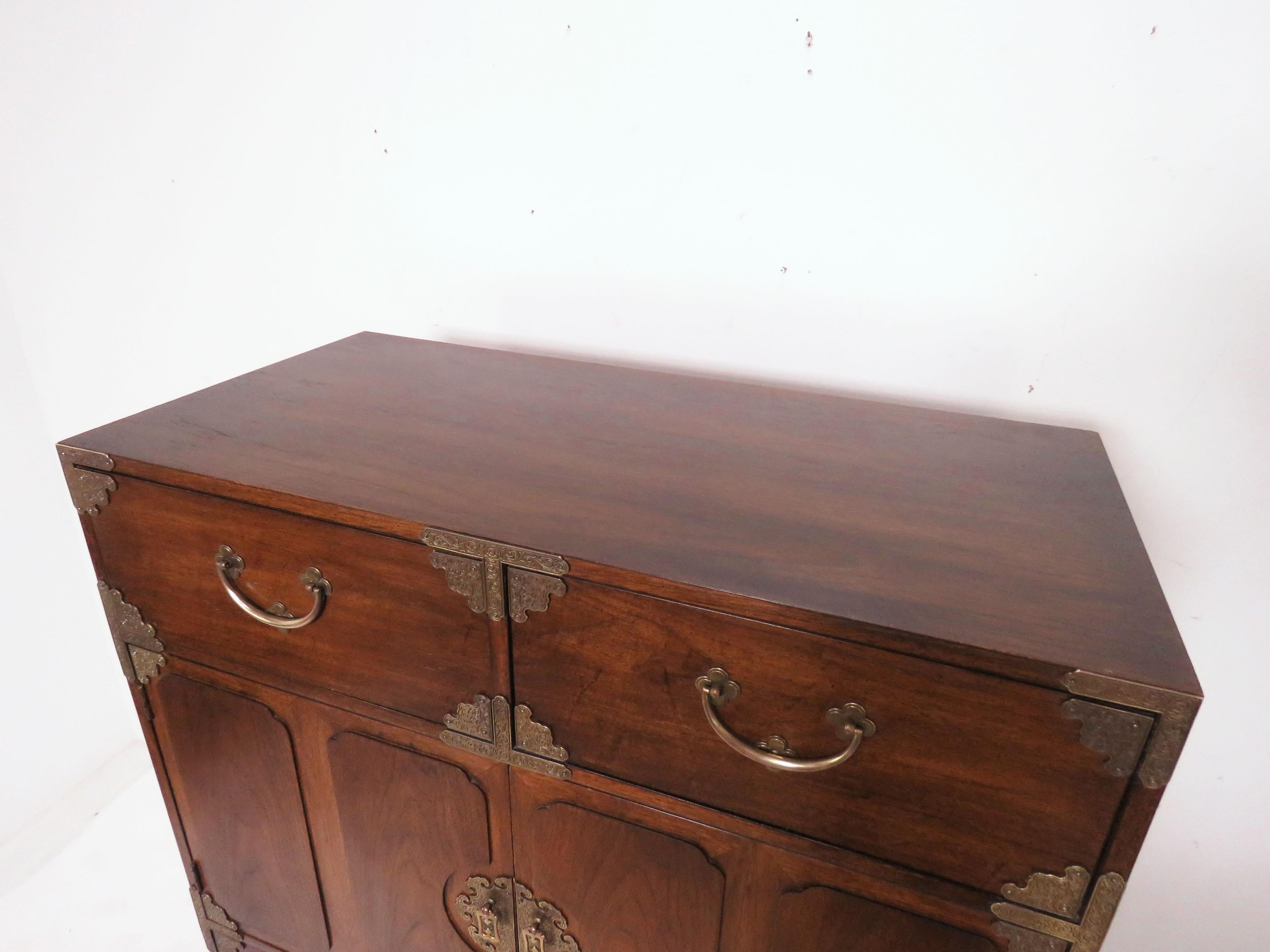 Asian Inspired Campaign Highboy Chest of Drawers, circa 1970s 2