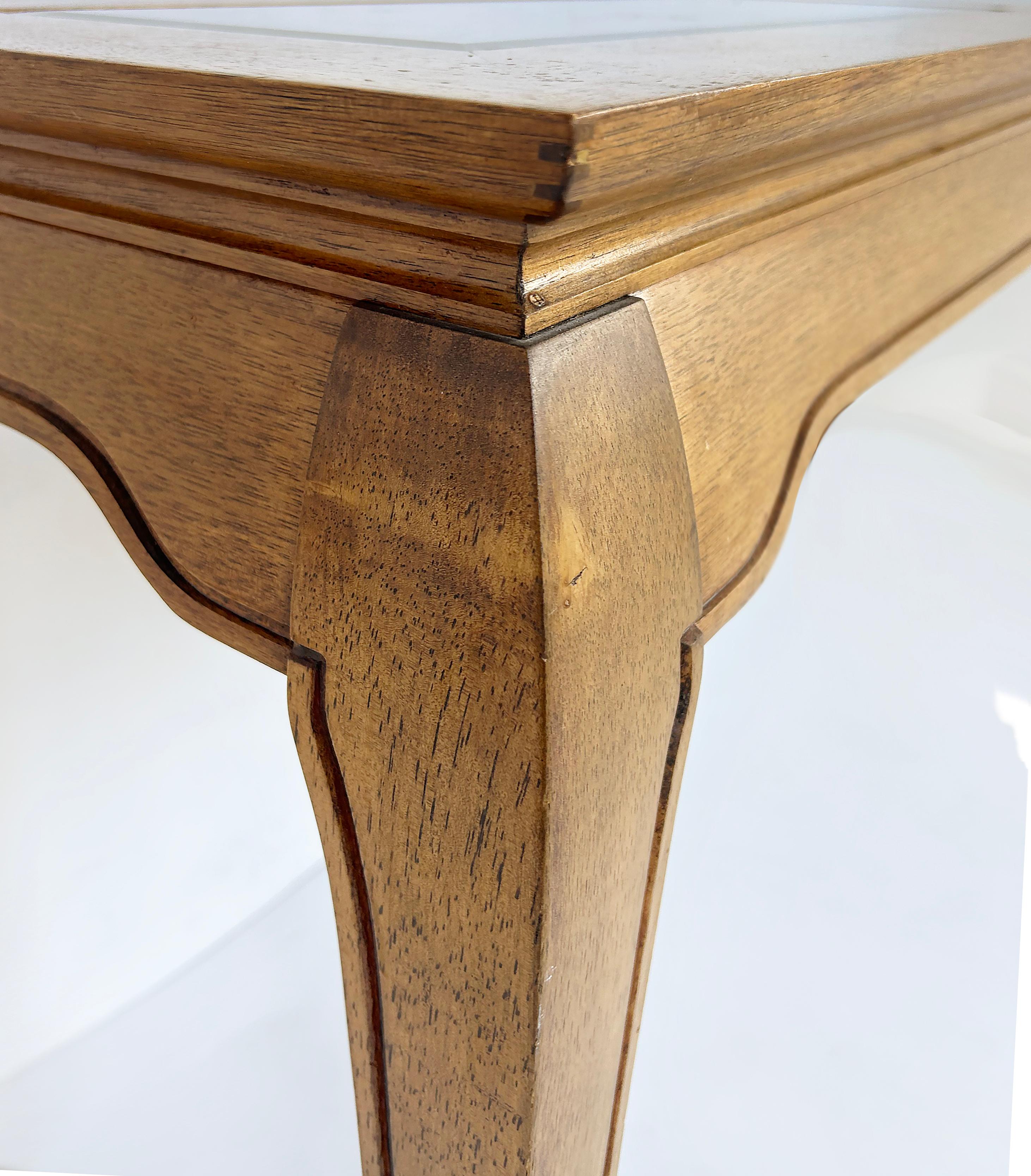 Asian Inspired Console Table, Beveled Glass Inset Tops, Late 20th Century For Sale 1