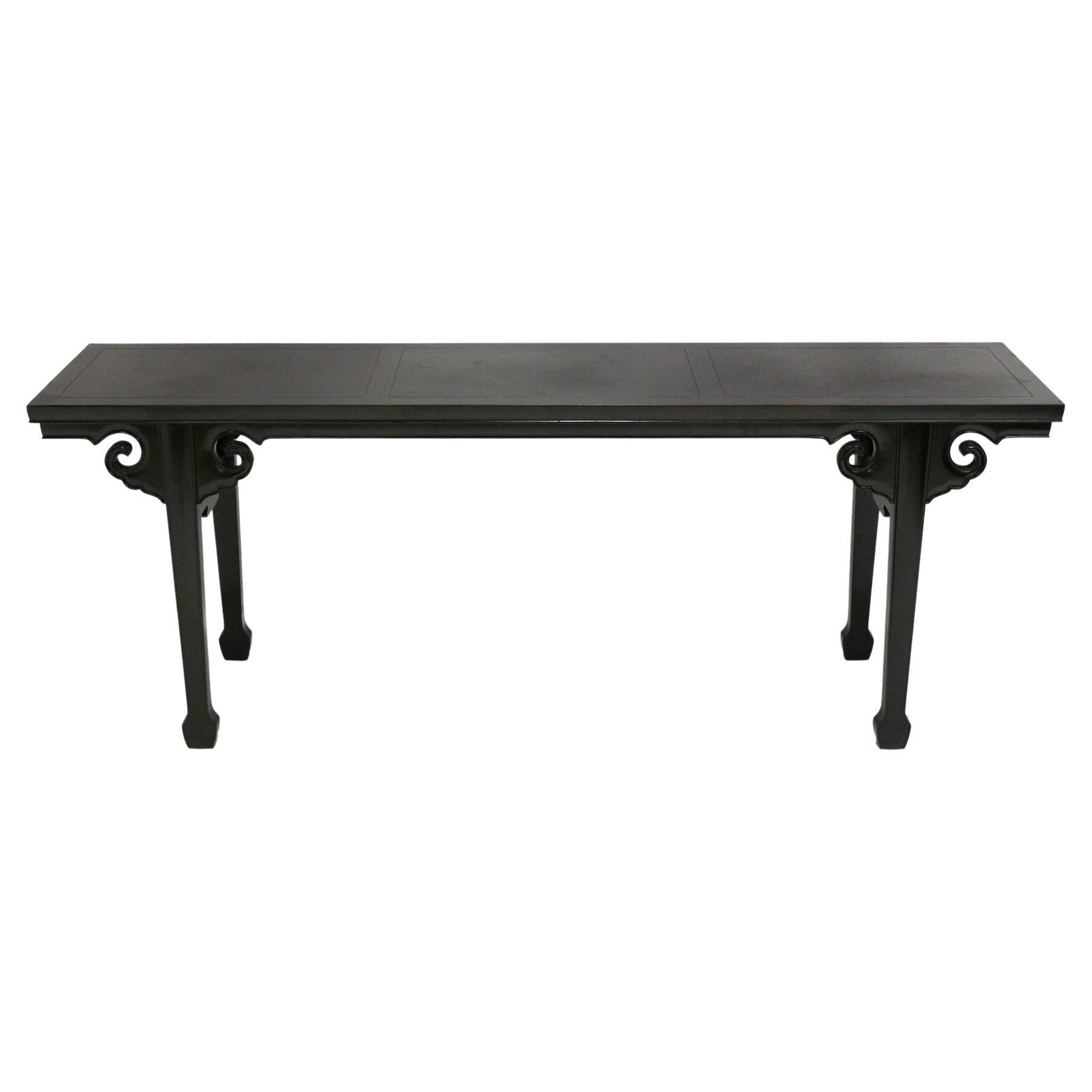 Asian Inspired Console Table by Michael Taylor for Baker In Your Choice of Color For Sale