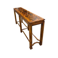 Asian Inspired Faux Tortoise Shell Console Table