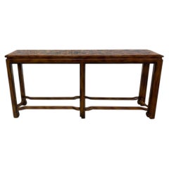 Asian Inspired Faux Tortoise Shell Console Table