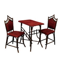 Asian Inspired Bamboo Furniture Set, Art Deco Style, Germany, 1930s