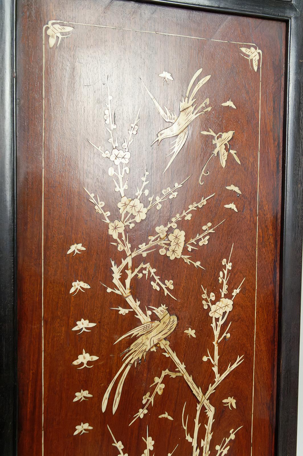 Asian ironwood cabinet / Wardrobe inlaid with bone, Indochina, circa 1880 For Sale 8