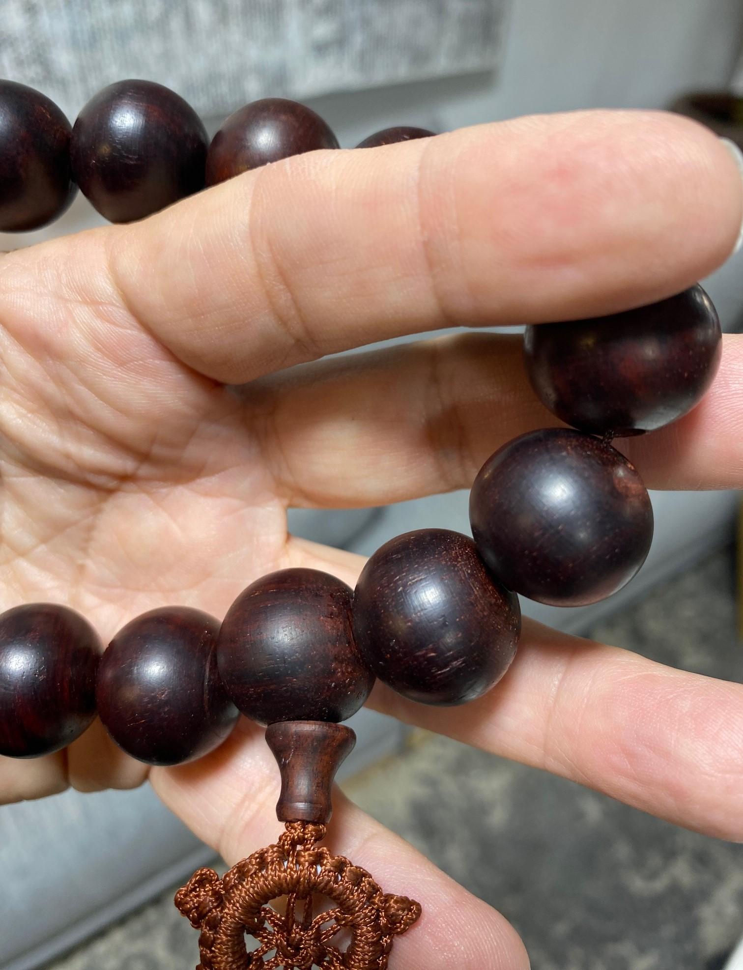 Asian Japanese Chinese Vietnamese Agarwood Buddhist Prayer Bead Bracelet and Box 5