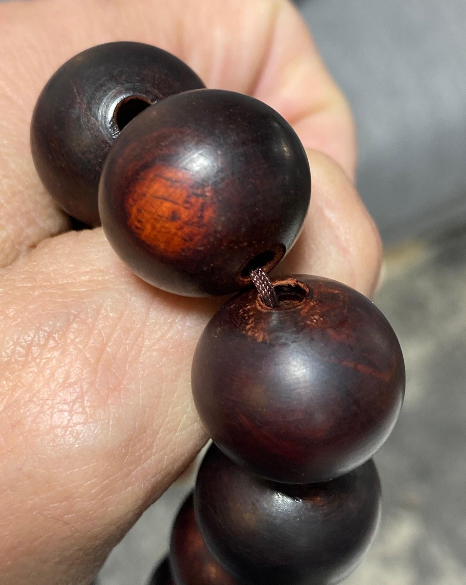 Asian Japanese Chinese Vietnamese Agarwood Buddhist Prayer Bead Bracelet and Box 7