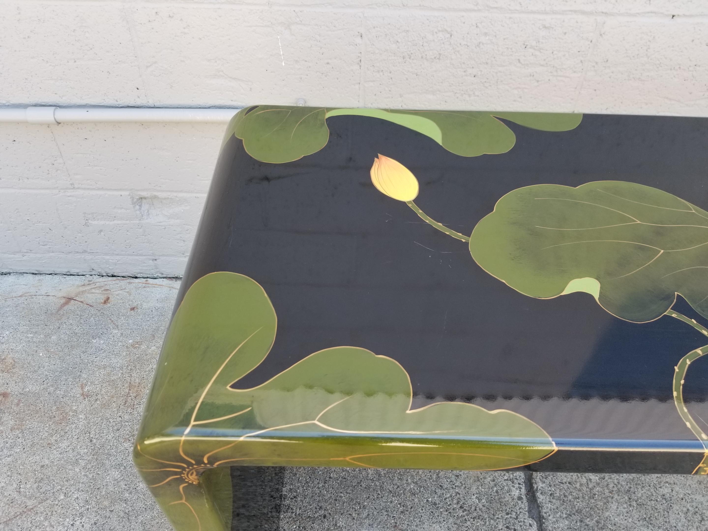 Organic Modern Asian Lacquer Console Table