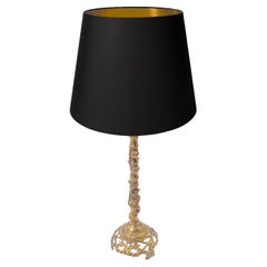 Vintage Asian Lamp in Brass and Gold-Coloured, Faux  Bamboo, France, circa 1940