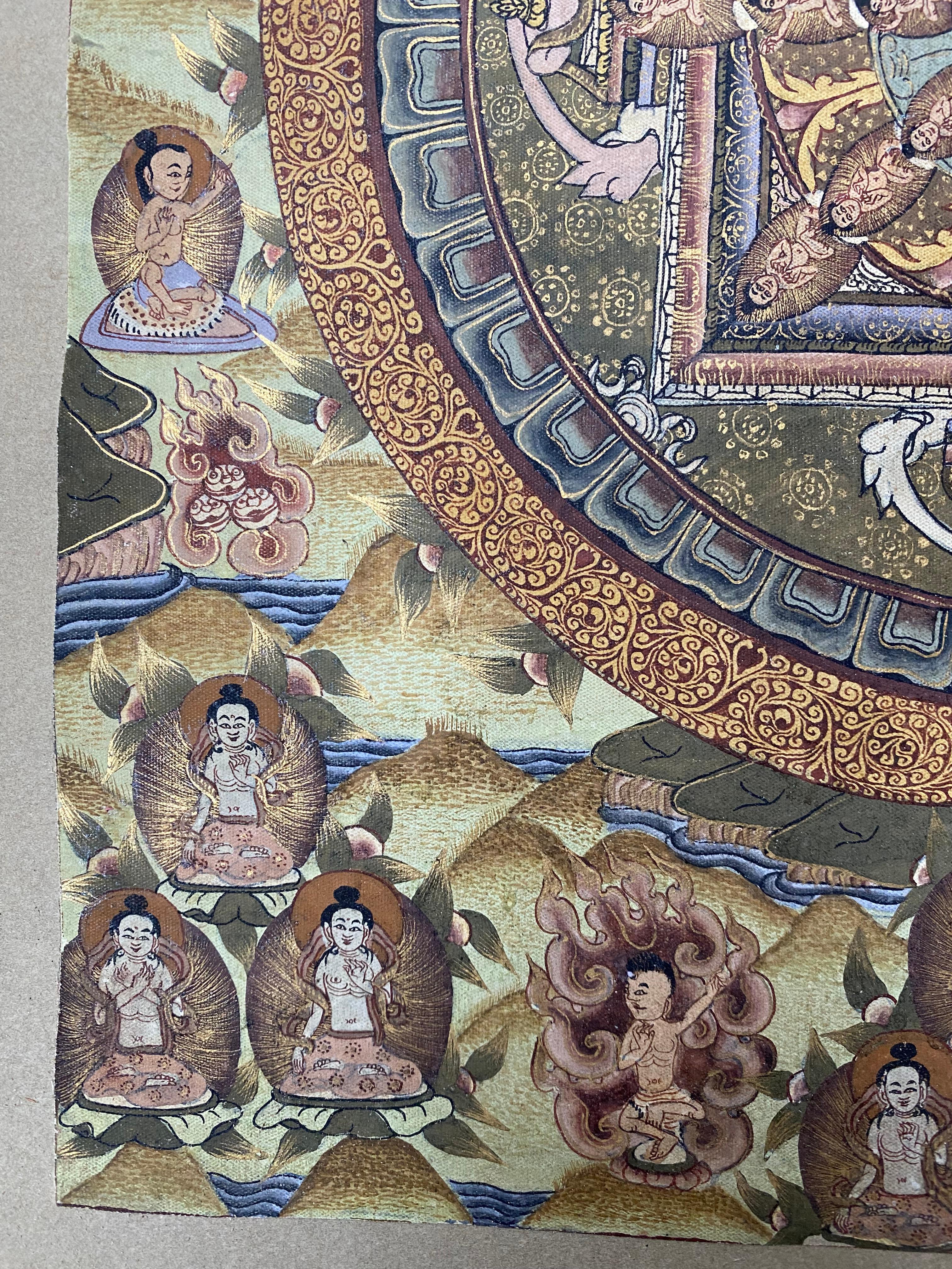 Canvas Asian Mandala Tanka circa 1900 For Sale