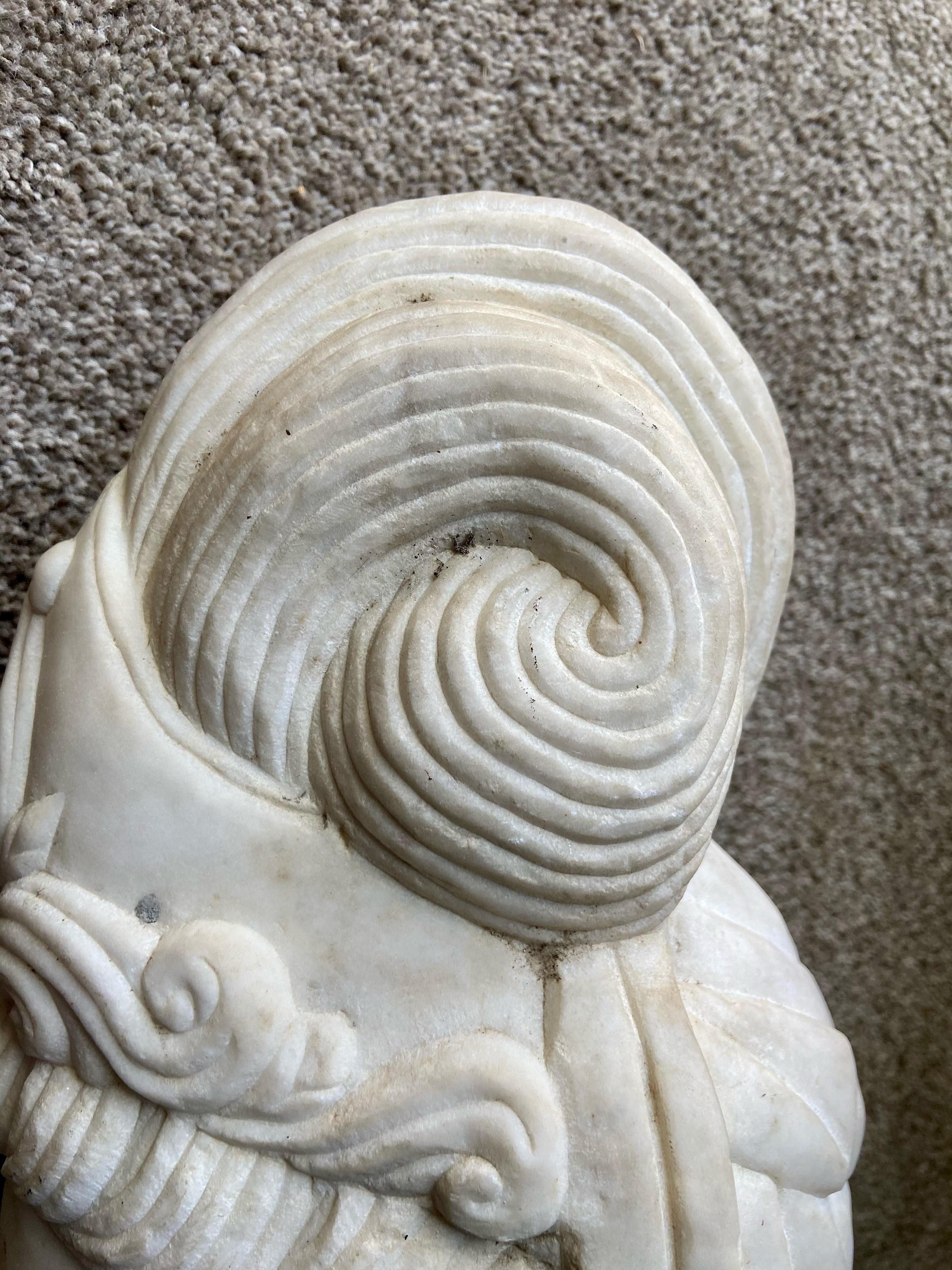 Asian Marble Quan Yin Buddha Bust or Head 6
