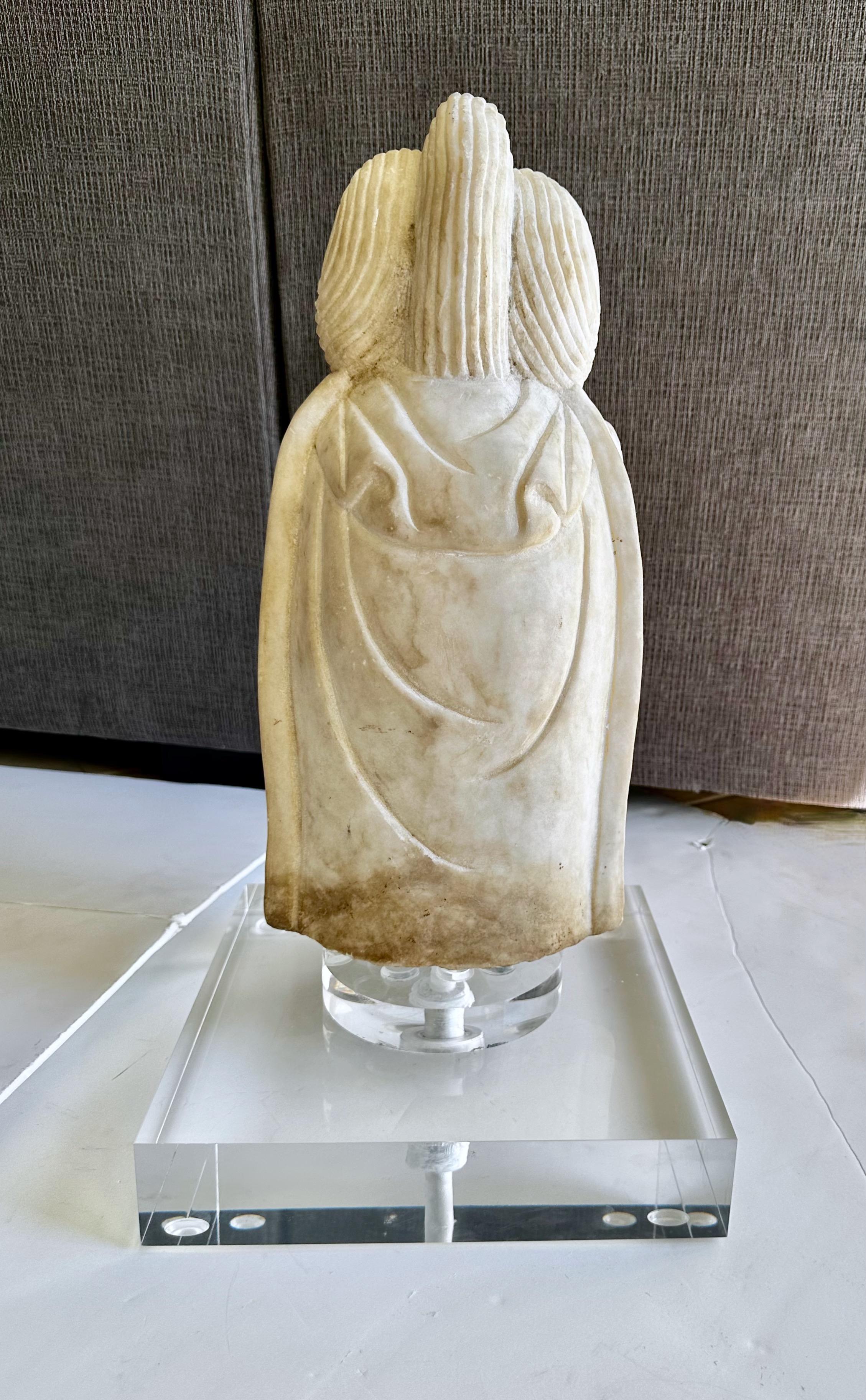 Asian Marble Quan Yin Buddha Bust or Head For Sale 6