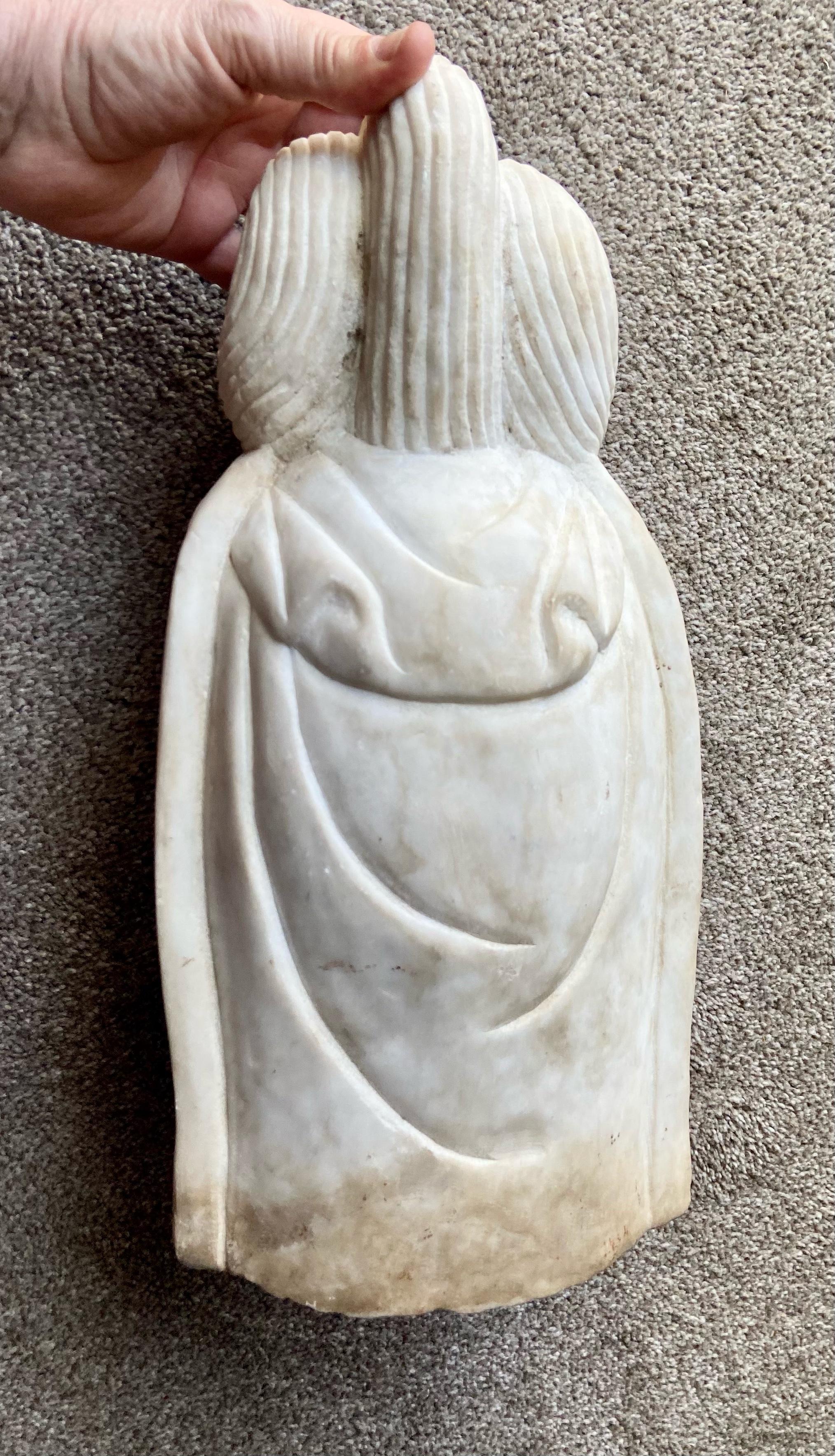 Asian Marble Quan Yin Buddha Bust or Head 7