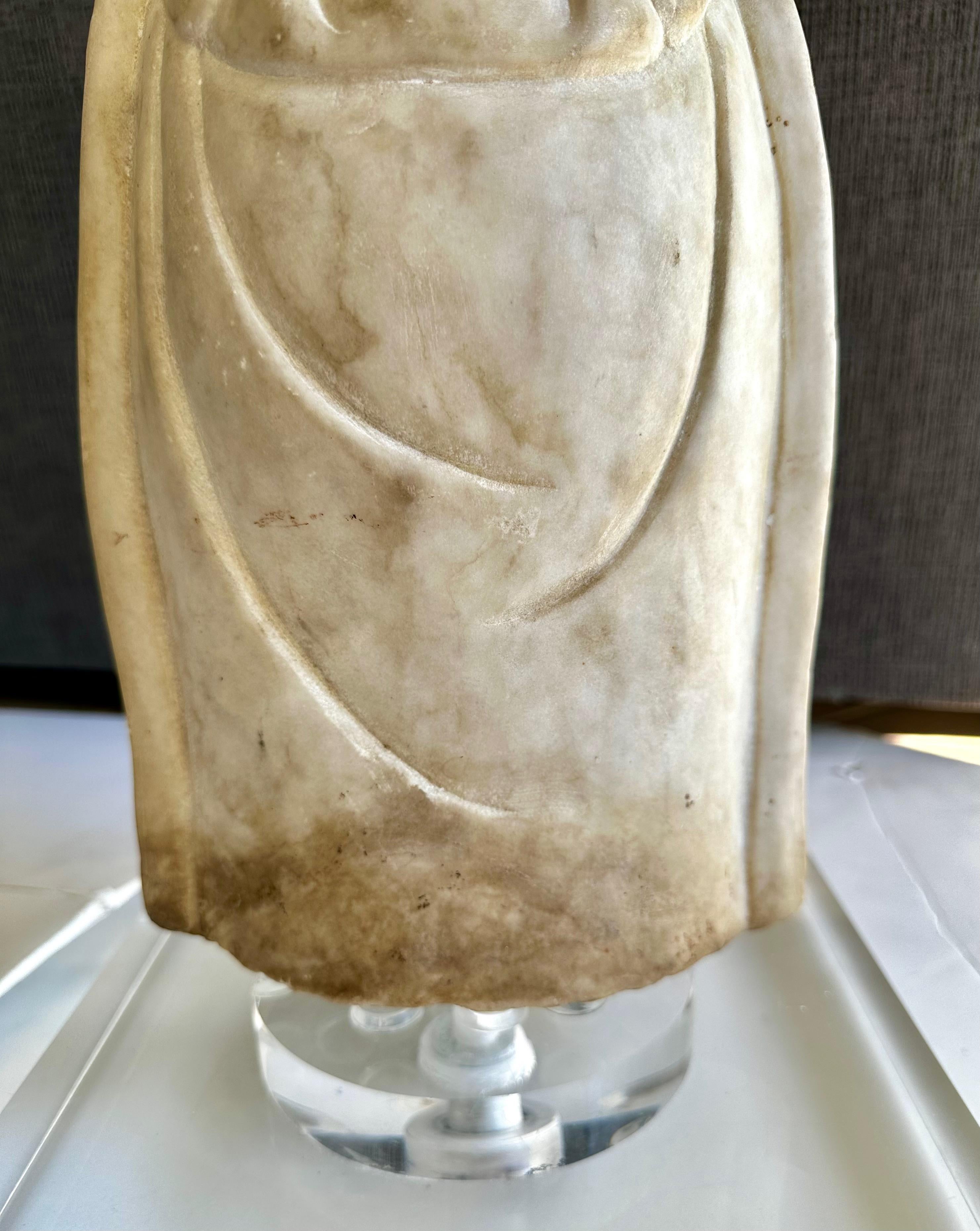 Asiatischer Marmor Quan Yin Buddha Büste oder Kopf im Angebot 10