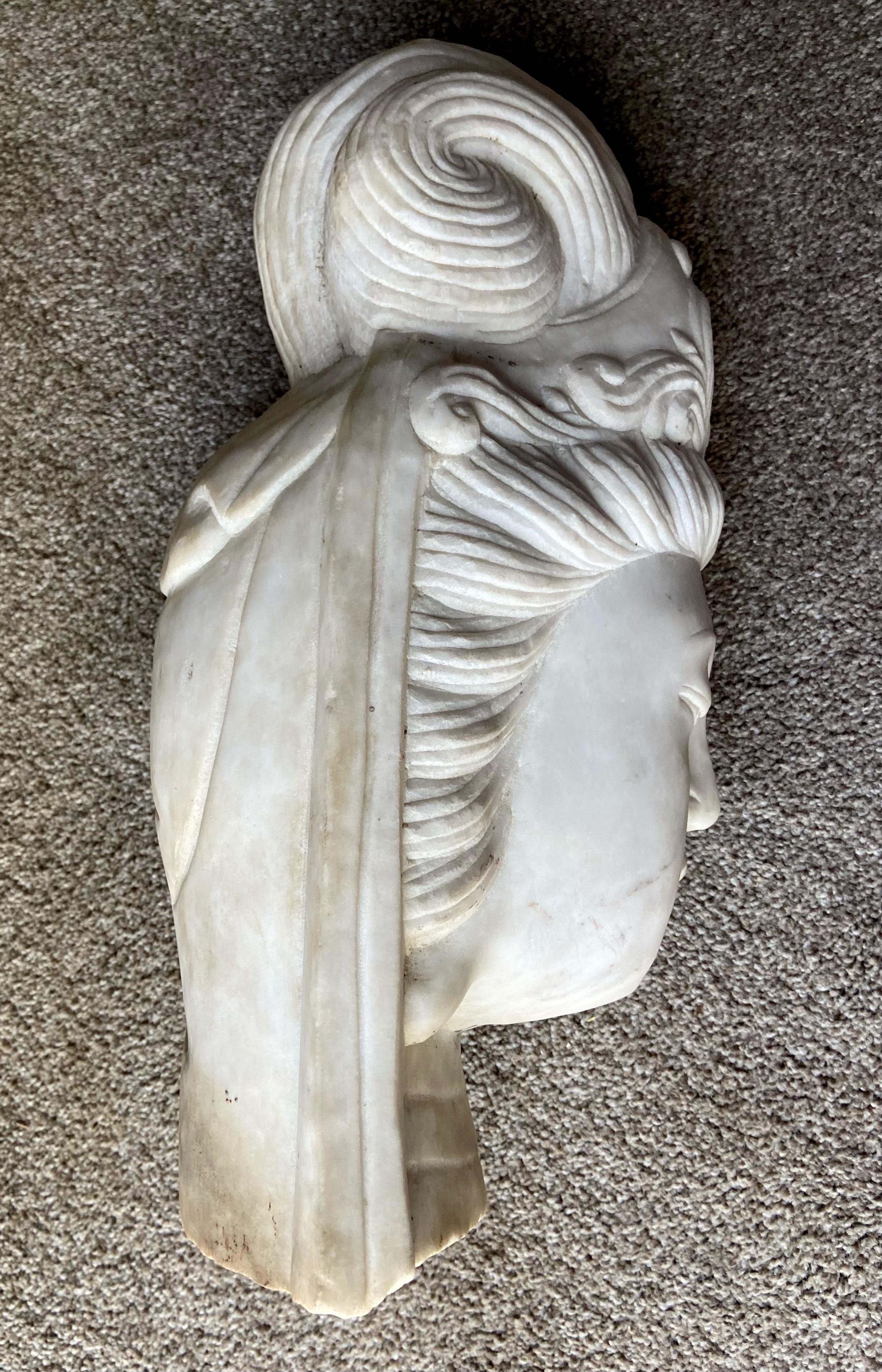 Asian Marble Quan Yin Buddha Bust or Head 2
