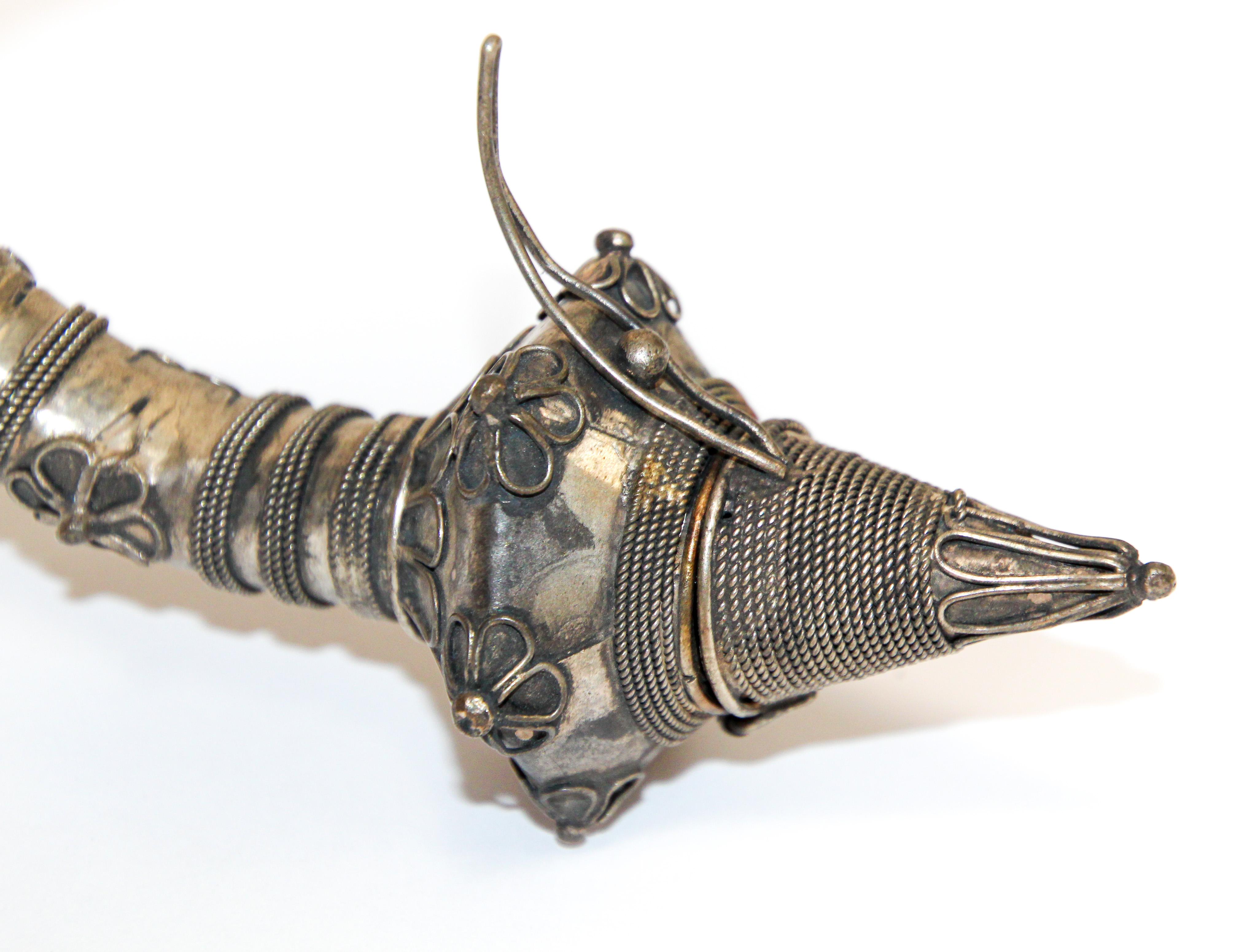 Asian Metal Filigree Opium Pipe For Sale 1