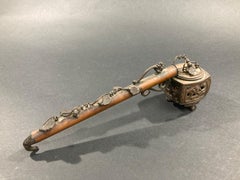 Asian Metal Japanese Yatate, Edo, Bronze Pipe Shape