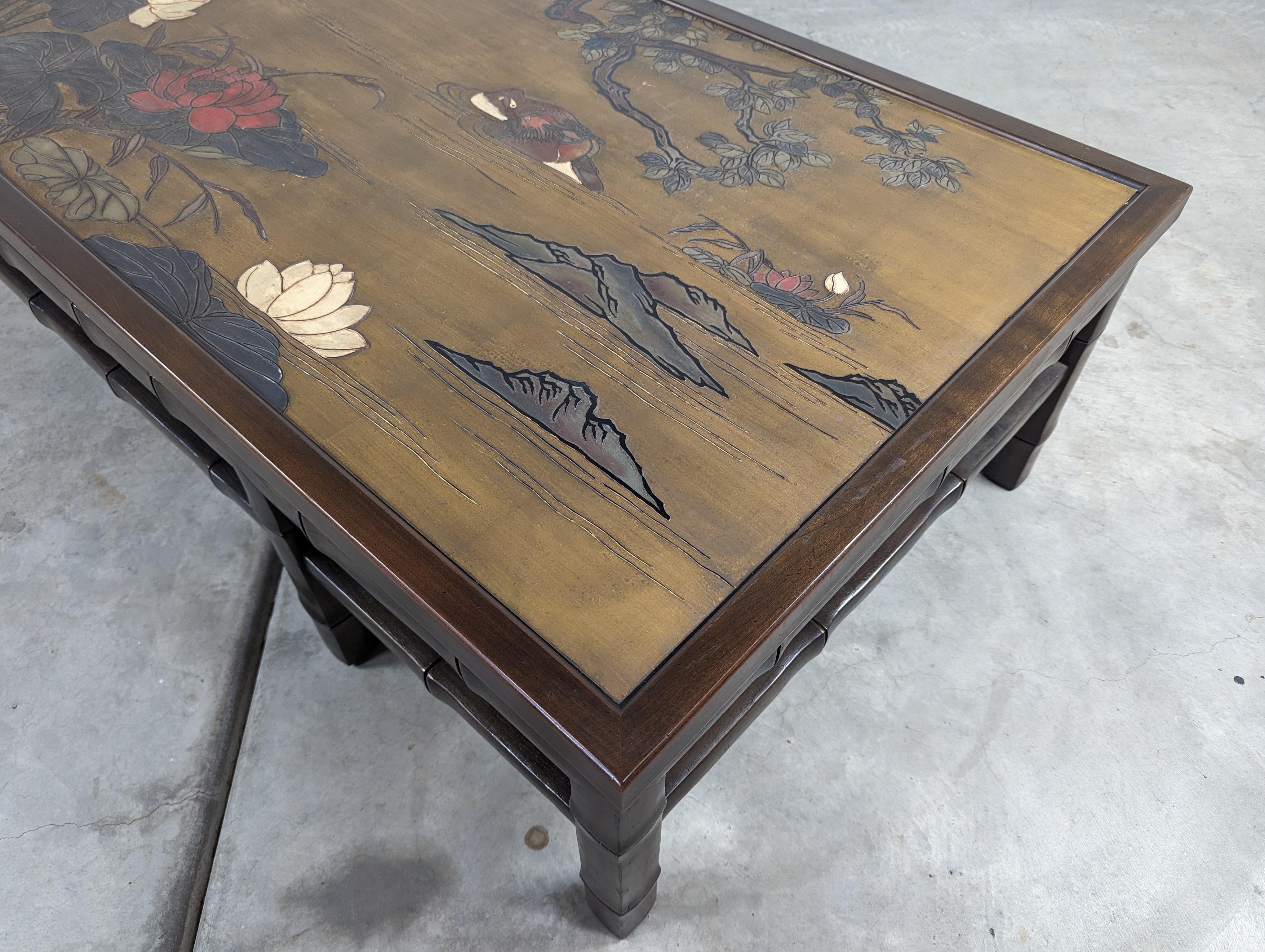 Asian Mid Century Coffee Table by John Widdicomb, c1970s For Sale 3