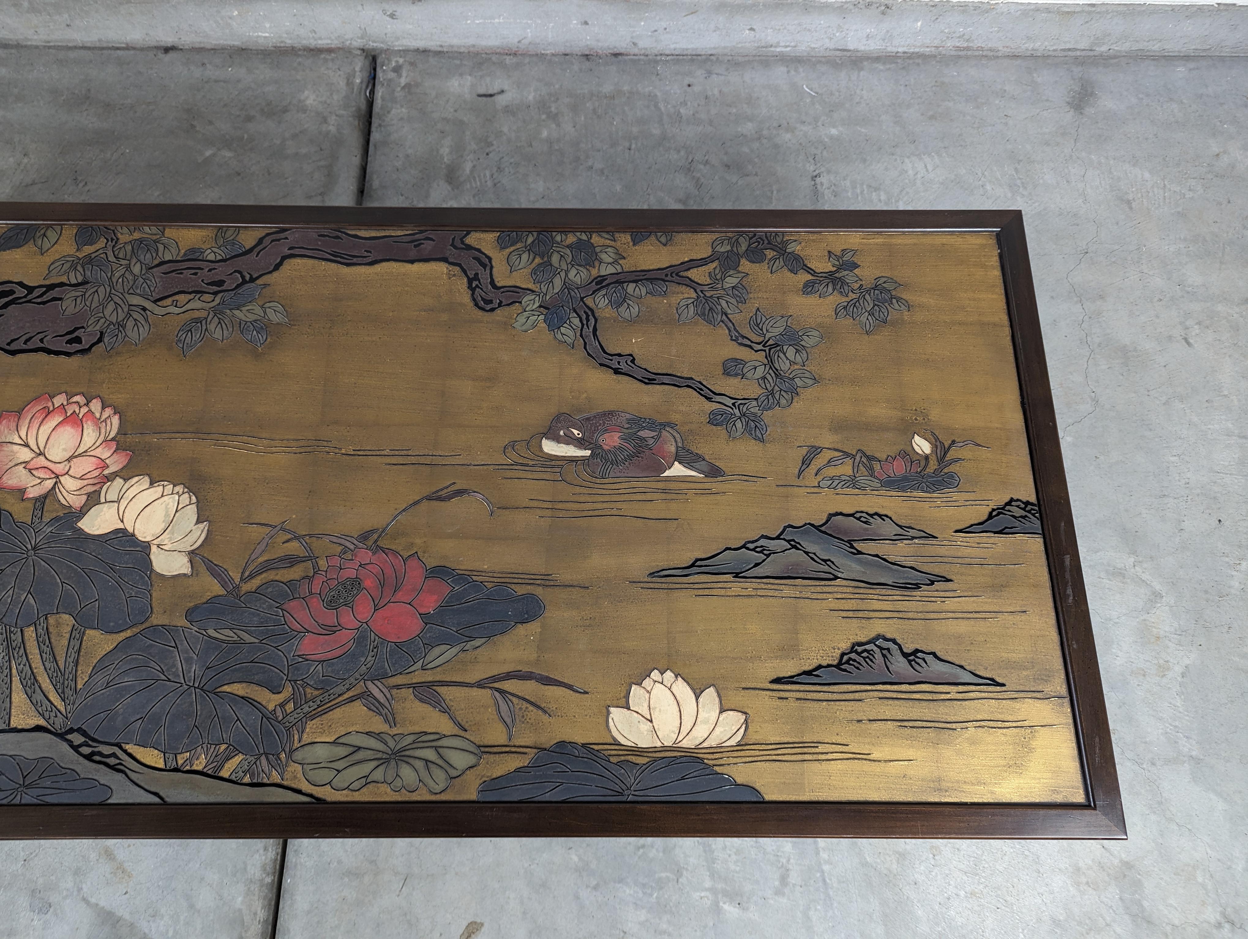 Wood Asian Mid Century Coffee Table by John Widdicomb, c1970s For Sale