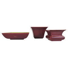 Asian Modern 3 pezzi Catalina Franciscan Ware of California Vaschette in ceramica, anni '30