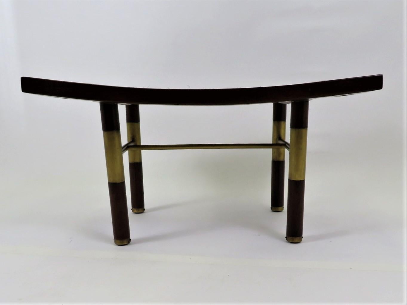 Asian Modern 50s Michael Taylor for Baker Far East Collection Cane & Brass Bench 12