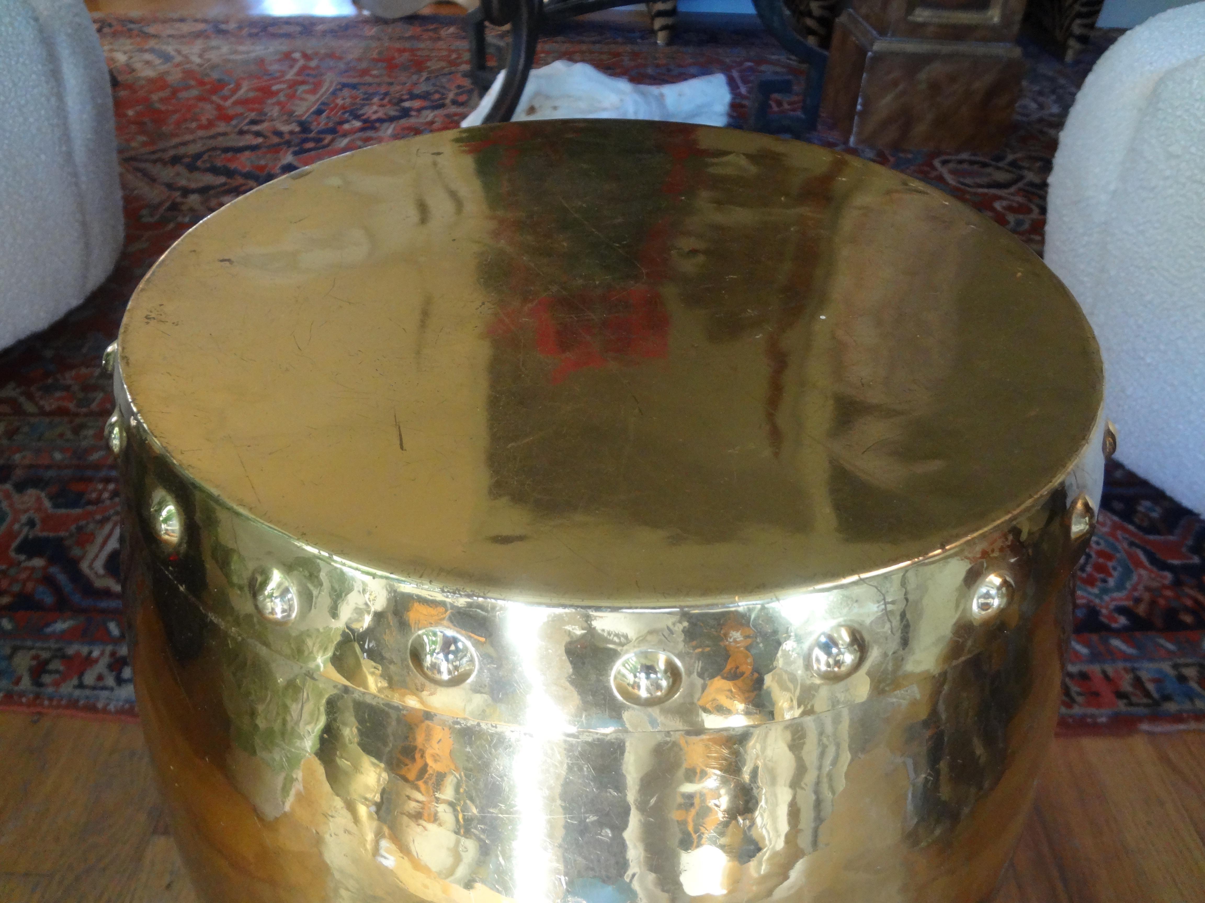 Chinese Asian Modern Brass Table or Garden Seat For Sale