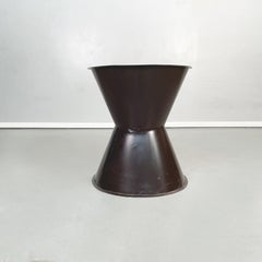 Asian Modern Ethnic Table and Stools in Brown Metal with Drawing, 1990s