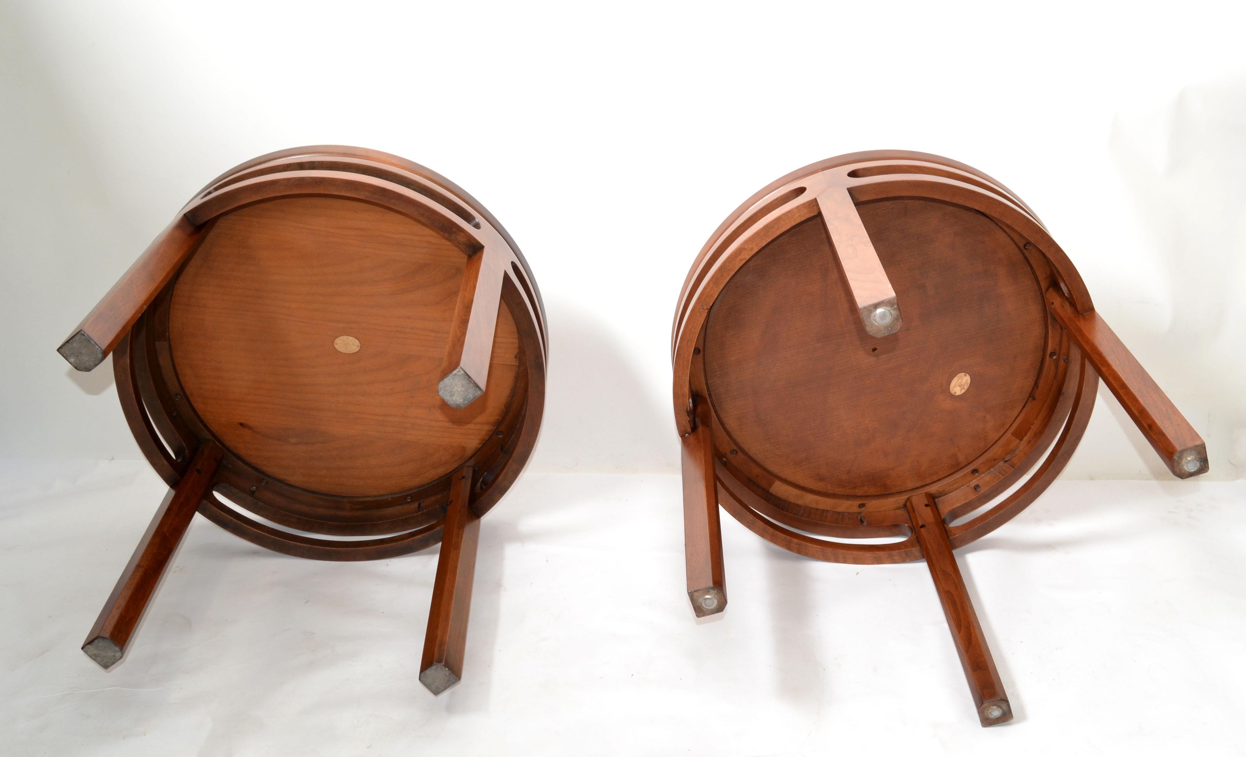 Asian Modern Far East Collection Table ronde Michael Taylor Baker Furniture Pair en vente 5
