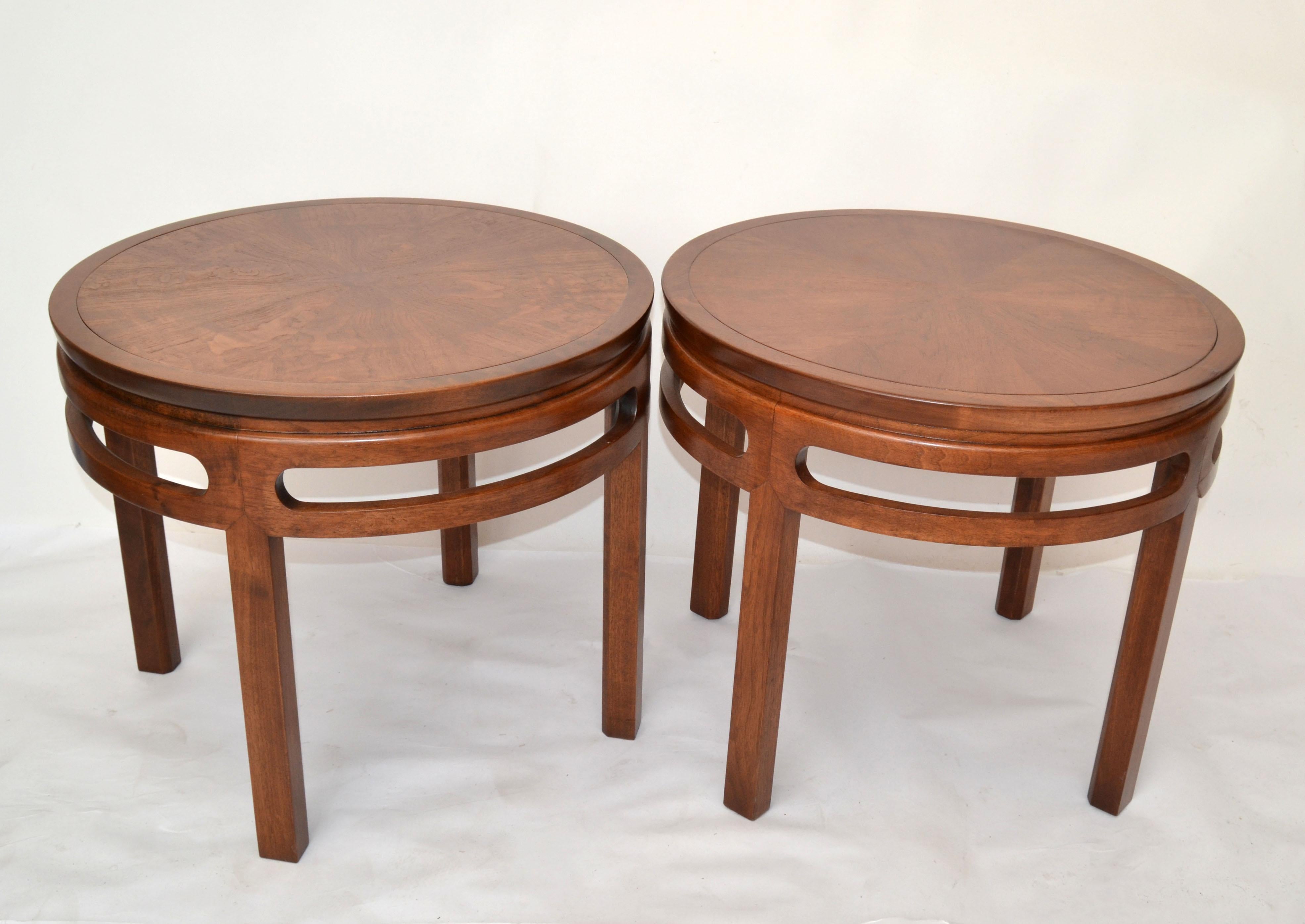 Asian Modern Far East Collection Round Table Michael Taylor Baker Furniture Pair For Sale 6
