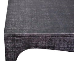 Asian Modern Karl Springer Style Grasscloth Wrapped And Brass Coffee Table