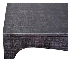 Asian Modern Karl Springer Style Grasscloth Wrapped And Brass Coffee Table