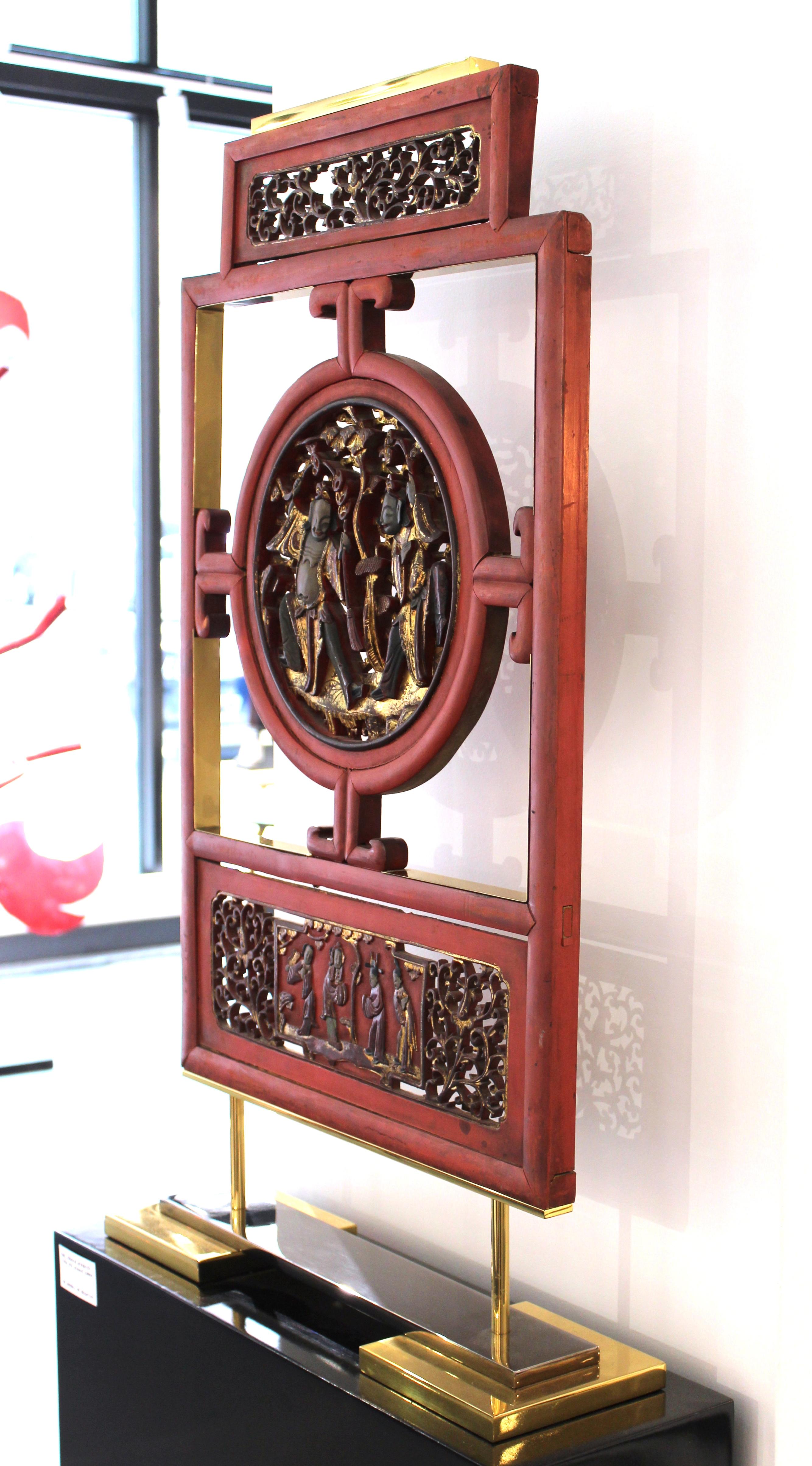 Asian Modern Lacquer Screen Element Mounted on Stand Attributed to Karl Springer 3