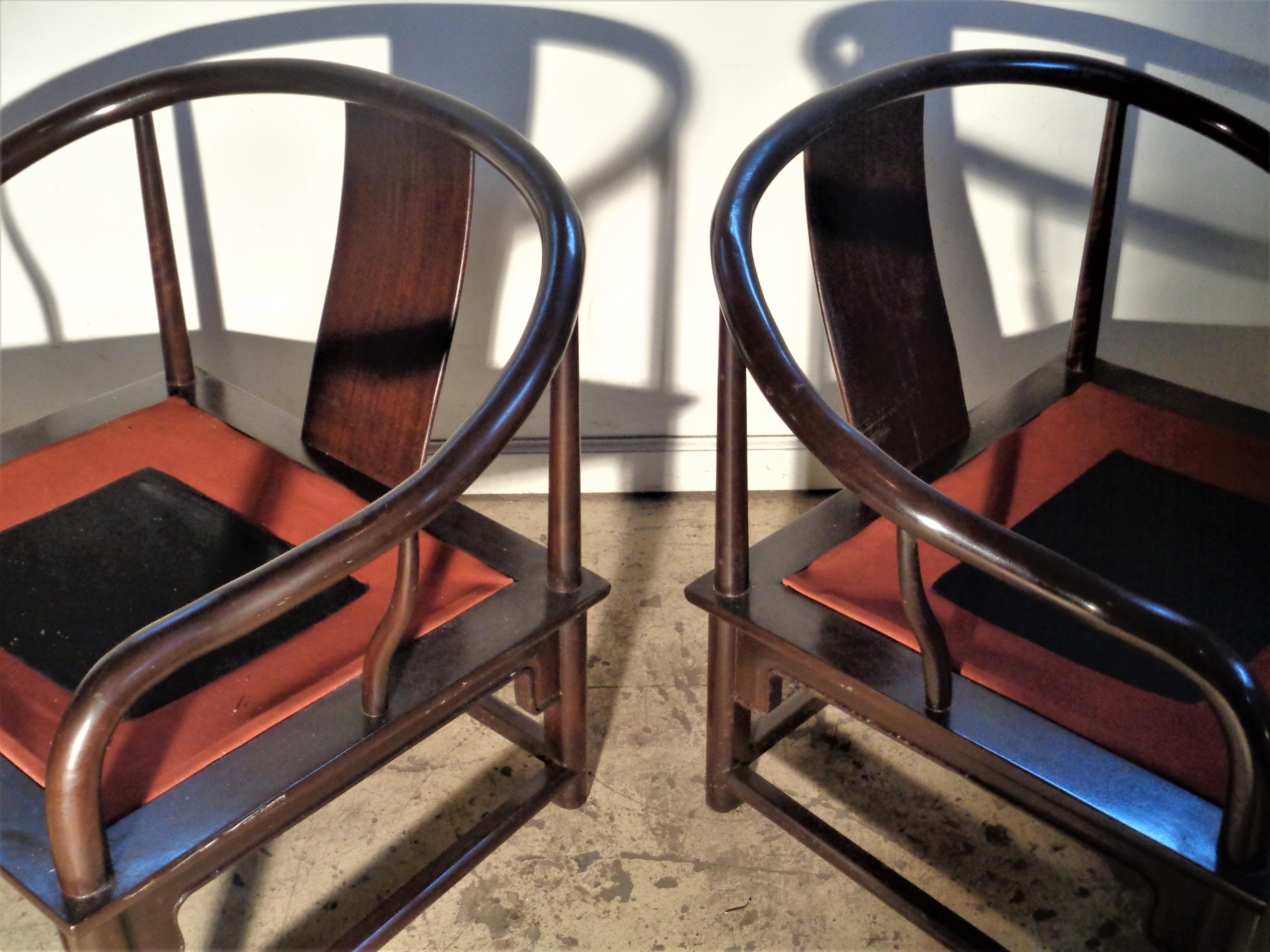 20th Century Asian Modern Lounge Chairs Style of Michael Taylor  For Sale