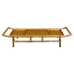 Asian Modern Rattan Bamboo Pagoda Coffee Table by John Wisner for Ficks Reed