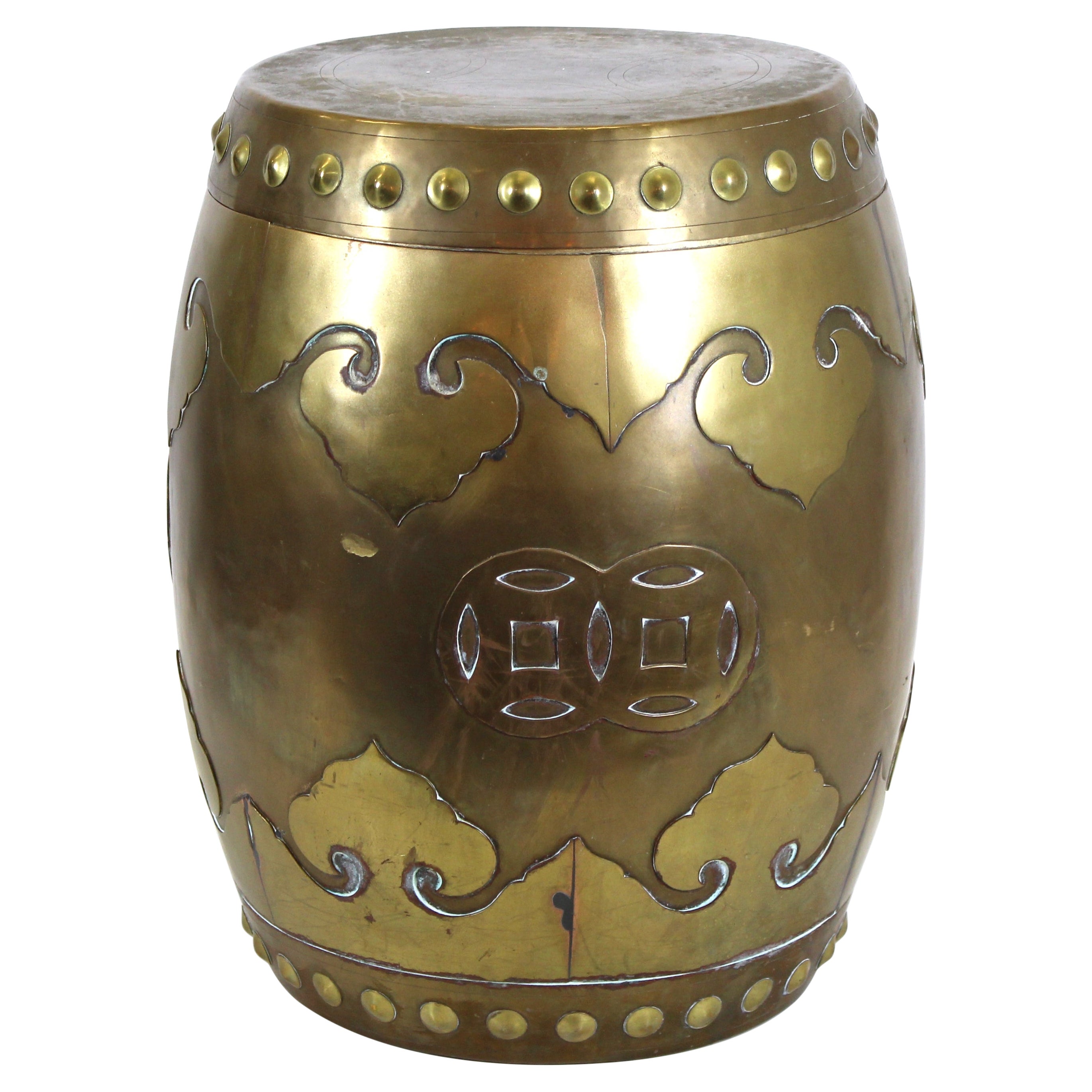 Asian Modern Style Brass Garden Stool