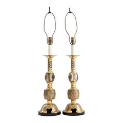 Asian Modern Style Brass Table Lamps, 1970s