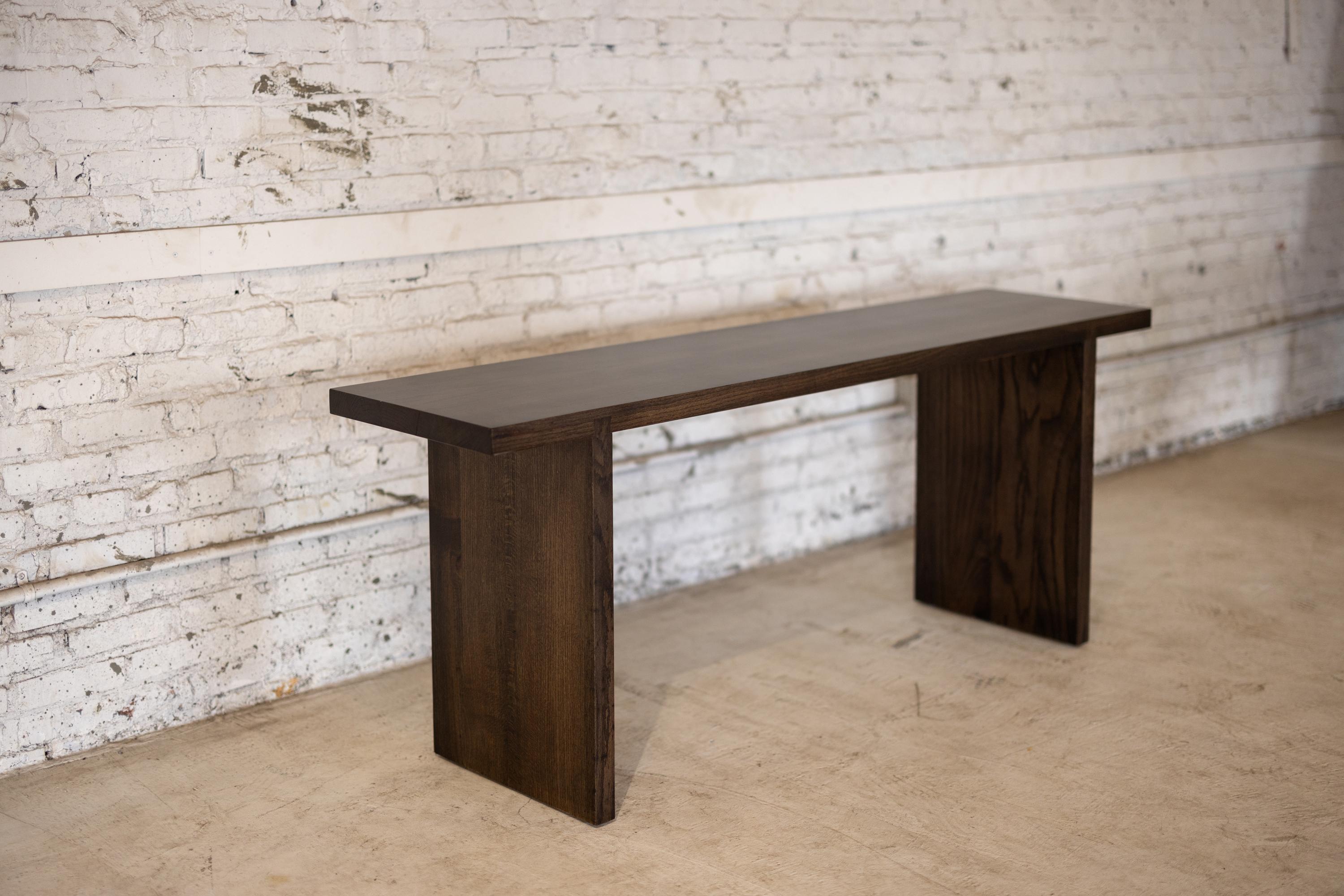 Asian Modern Style Desk, Buffet or Sofa Table Dark Oak Stain For Sale 2