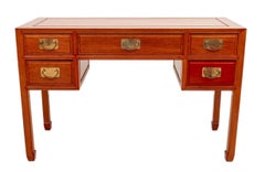 Asian Modern Style Walnut Desk and Chair