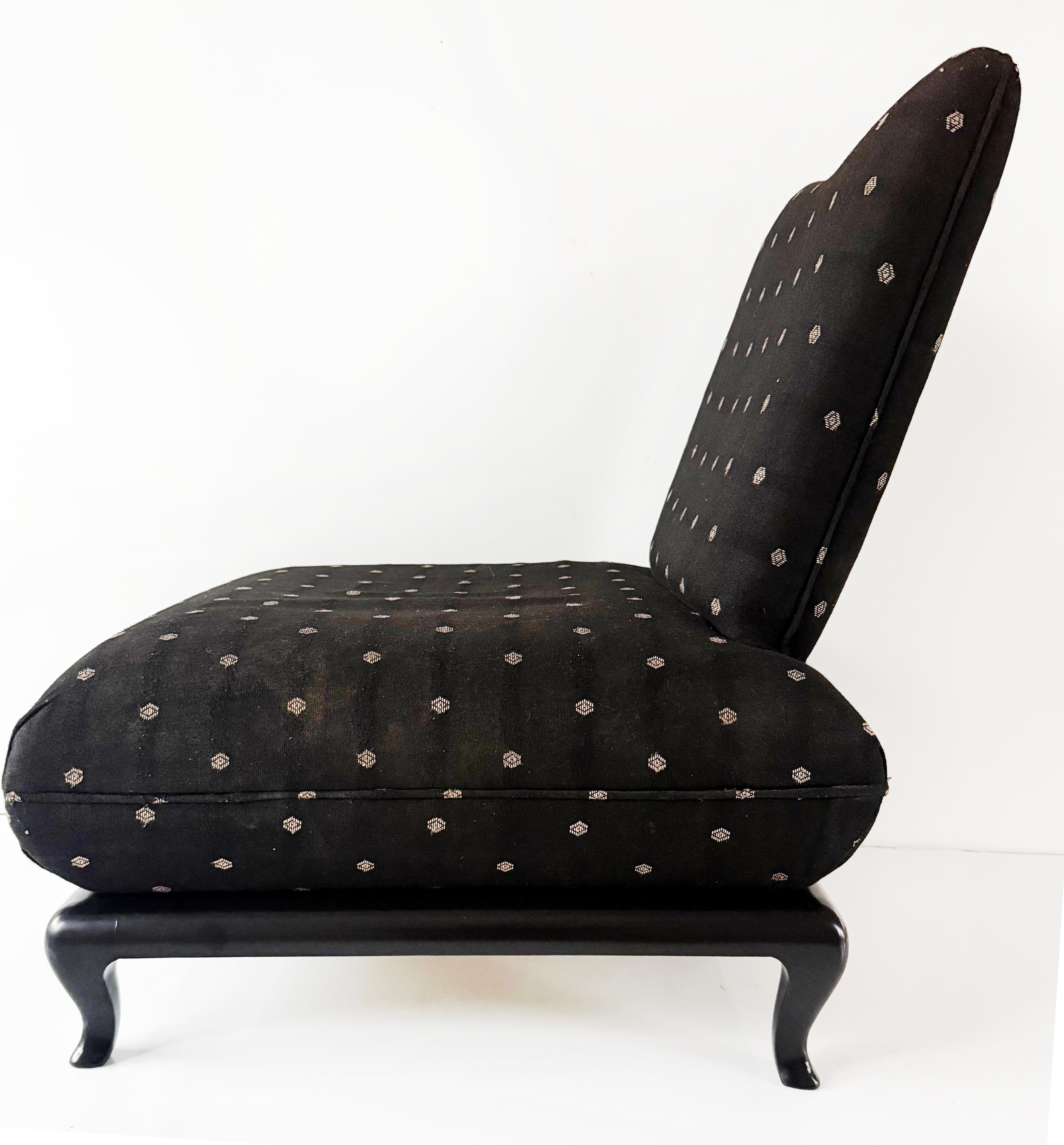 XX secolo Sedie a pantofola imbottite Asian Modern in stile James Mont, coppia in vendita
