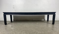 Asian Modernist Cocktail /Coffee Table Inset Marble, Ebonized Wood by Kittinger